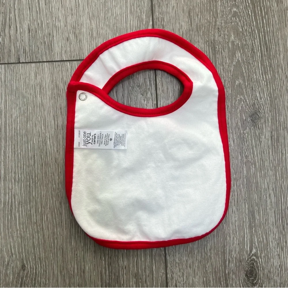 CARTERS MY FIRST CHRISTMAS WATER RESISTANT SNAP BIB ONE SIZE